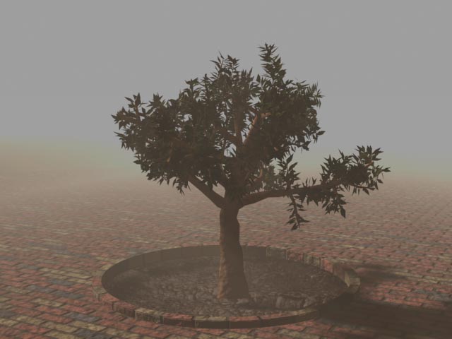 Experimental tree in foggy scene - 3DSMax Model